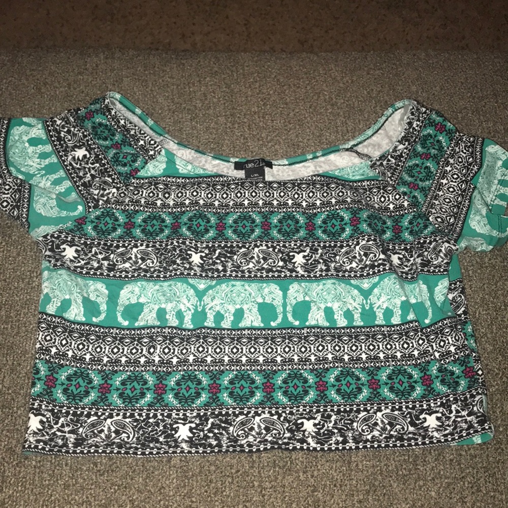 Rue 21 Elephant Crop top and Skirt set
